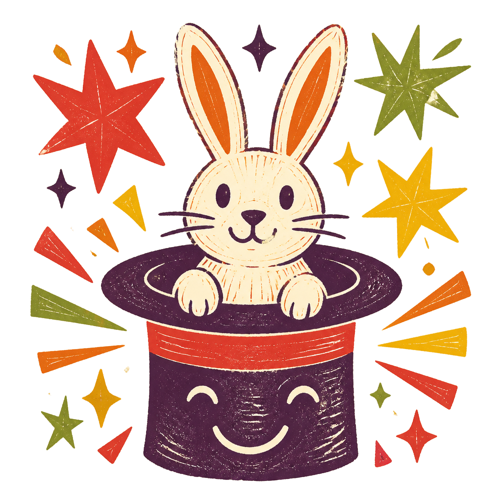Rabbit in a magician's hat